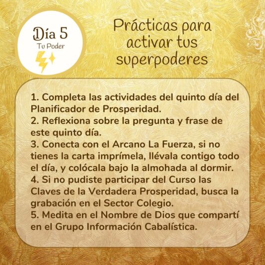 Desafío de Prosperidad Día 5 Prácticas