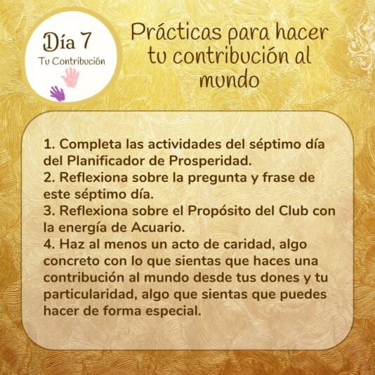 Desafío de Prosperidad Día 7rácticas
